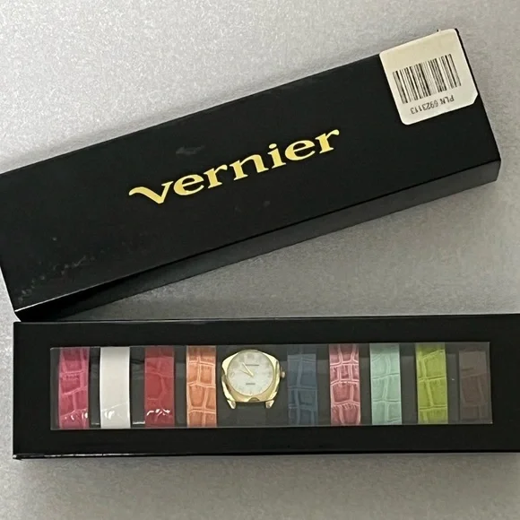 Vernier Fun Women's Gold Mother of Pearl Watch with 10 Interchangeable Straps - Picture 1 of 5